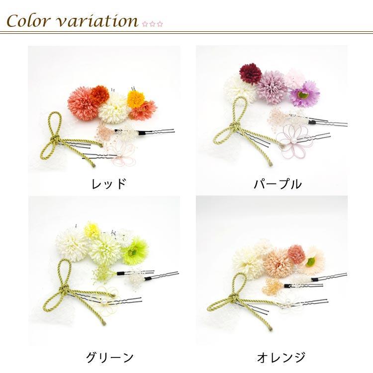 P-NEEDSの髪飾り 七五三 花 ドライフラワー 振袖 卒業式 袴 水引 紐 菊 小菊 椿 かすみ草 白無垢 色打掛 コサージュ 造花 ヘッドドレス ウェディング 結婚式 礼装 成人式 おしゃれ ブライダル 卒業式 753 水引紐 つまみ細工 赤 紫 tokits都喜｜アングル2