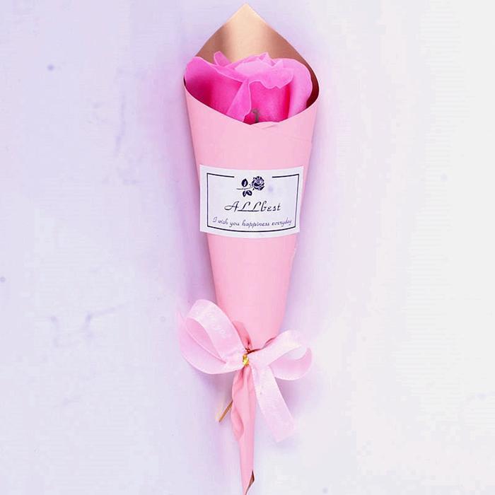 ミニブーケ ソープフラワー バラ 1輪 枯れない花 フレグランス 花束 花 造花 石鹸...