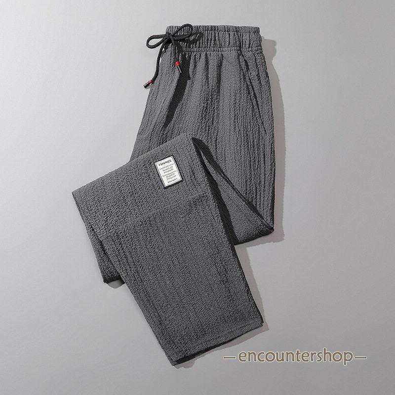 チノパン メンズ スキニーパンツ ボトムス 無地 リネン風 ストレッチ ひんやり ア...