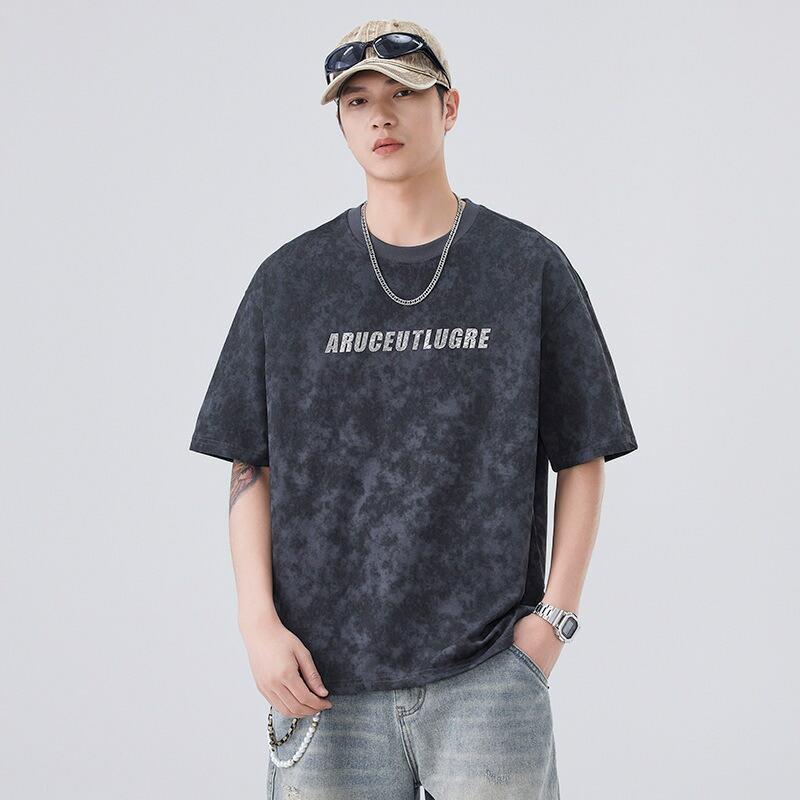 樂天商城 - デニム　tシャツメンズ 半袖 おしゃれ デニムTシャツ 綿 スポーツ 40代 春 秋 夏 五分袖Tシャツ タイダイ柄 薄手 tokits都喜