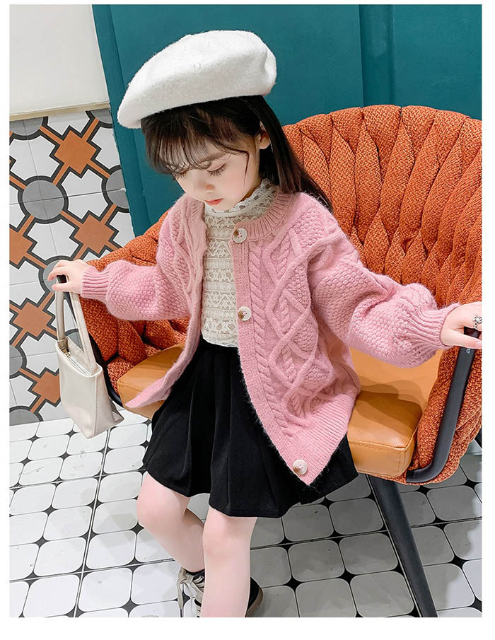 送料無料カーディガン 女の子 キッズ 長袖 無地 厚手 ニット カーデ 羽織り 子供服...