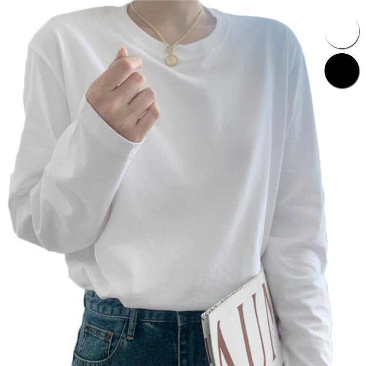 Rakuten - トップス カットソー Tシャツ レディース 長袖 ゆったり カジュアル リラックス シンプル 体型カバー 大きいサイズ 通気性 クルーネック お洒落 送料無料