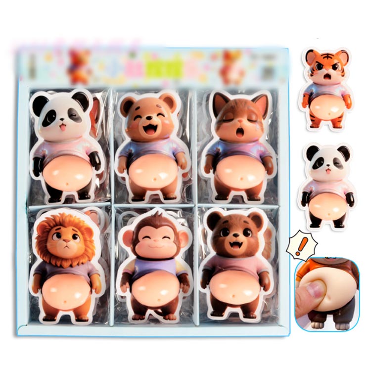 3Dお腹 30点セット ストレス解消 パンダ もちもち おなかシール おしりシール かわいい スクイーズ スクイーズシール 立体ステッカー 動物 ご褒美シール 猿 ライオン くま マシュマロシール シール帳 デコレーション ぷにぷにシール おもちゃ キッズ 大人 p-needs-10064189 P-NEEDS サンプル画像2