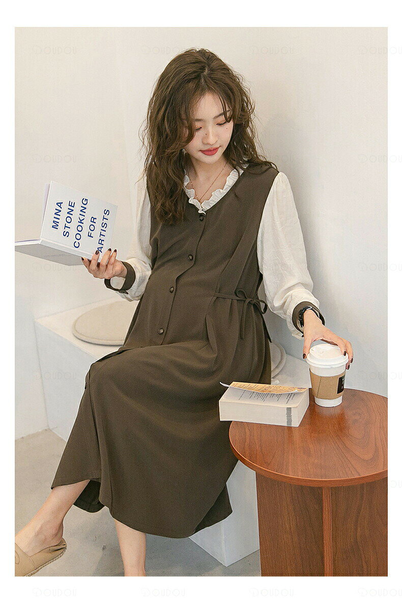マタニティ ワンピース 秋冬 オフィス 授乳服 ワンピース 秋 冬 体型カバー マタニ...