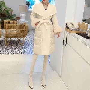 Other Jackets Jumpers - レディース コート ロング ボリューム袖 タイト スリム 細身 ウエストリボン キルティング ファー 大人可愛い きれいめ シンプル 上品 おしゃれ かっこいい こなれ感 クール モード系 エレガント 存在感 都会的 ラグジュアリー 冬 謝恩会 二次会 クリスマス