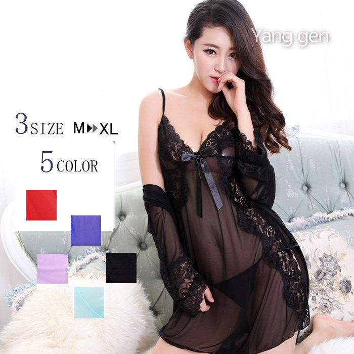 素材 ポリエステルサイズ m:着丈:80 肩幅:-- バスト:70-98 ウエスト(tショーツ):56-84l:着丈:81.5 肩幅:-- バスト:74-110 ウエスト(tショーツ):58-90xl:着丈:83 肩幅:-- バスト:78-116 ウエスト(tショーツ):60-96※若干の誤差はご了承ください。透け感あり伸縮性なし裏地なしシースルーのセクシーナイトローブ＆キャミソール＆tショーツのセット。長袖のシースルーナイトローブもとてもセクシー☆セクシー＆ゴージャスな3点セットです。 メーカー希望小売価格はメーカーカタログに基づいて掲載しています