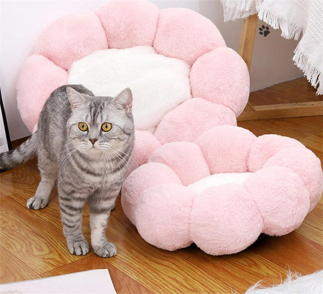 5色展開　直径40/55/65CM ペットハウス 丸型 花型 ペットベッド 犬ベッド 猫ベッド...