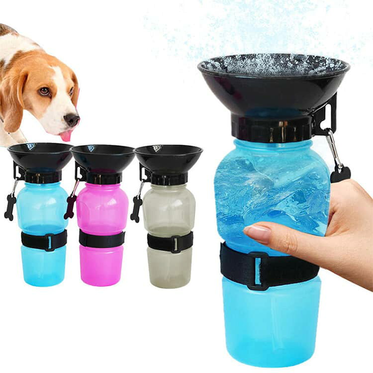 P-NEEDSのドリンクボトル 給水ボトル 軽量 犬用 ペット用 便利 携帯用 給水器 猫用 ウォーターボトル 旅行 ペットボトル コンパクト 防災 避難 アウトドア 水筒 漏れにくい ペットグッズ お散歩 車載 450ml 皿 犬 お散歩グッズ ドライブ 車 ペット用品 犬用品｜アングル2