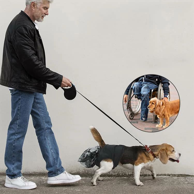 P-NEEDSの犬用 マナーパンツ ごみ袋50枚付き ズレない 脱げない 漏れない 犬 服 春 夏 秋 冬 うんちキャッチ おむつカバー 中型犬用 介護 老犬 シ｜アングル3