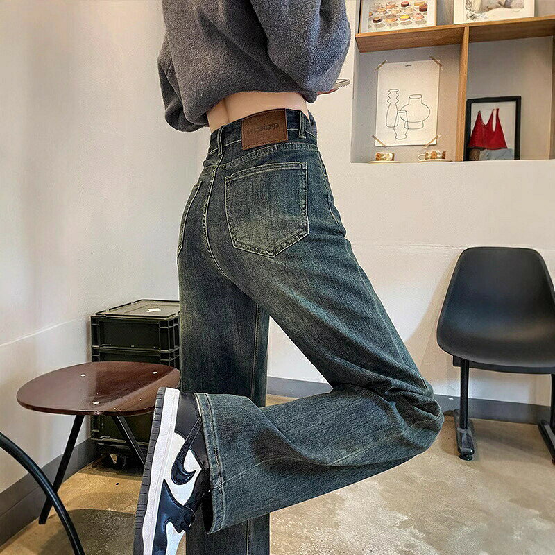デニムパンツ レディース 裏起毛 ジーンズ ワイドパンツ ジーパン セミワイド ストレートパンツ 春秋 裏起毛タイプあり 普段使い 裏ボア ワイド レッグ ズボン ハイウエストパンツ 冬パン 防寒 暖かい あったかい 選べるタイプ ジーパン ボトムズ デニム ワイド ストレート p-needs-10054125 P-NEEDS サンプル画像3