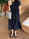 ワンピース 夏 ロングワンピース 半袖 レディース ミモレ ロングワンピ ミモレ丈 Aライン ワンピ シンプル 可愛い ゆったりきれいめ シンプル 無地 ポケット付き クールネック ブルー オフホワイト 紺色 送料無料