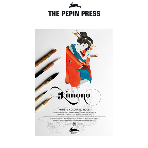 【 大人の塗り絵 】 The PEPIN Press ペピン プレス カラーリングブック ( M ) 16pcs / キモノ ( KIMONO ) CB-M-007 【 正規販売店 】.