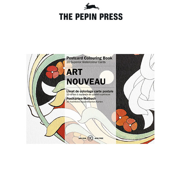 楽天プレシャスシーズ／インテリア雑貨【 メール便 可 】【 大人の塗り絵 】 The PEPIN Press ペピン プレス ポストカード カラーリングブック 20pcs / アールヌーヴォー （ ART NOUVEAU ） CB-PC-001 【 正規販売店 】.