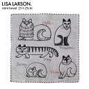 リサ・ラーソン 【 メール便5枚まで可 】 リサ ラーソン LISA LARSON ミニタオル 「 ネームスケッチキャット 」 25×25cm　全面刺繍 抗菌防臭加工 【 熨斗対応不可 】