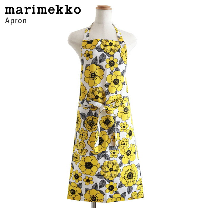 【 メール便可 】 マリメッコ ( marimekko ) ケスティット ( Kestit ) 大人用 エプロン / イエロー 【 正規販売店 】