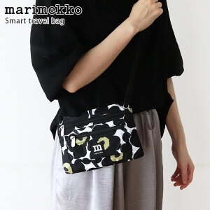 【 メール便 可 】 marimekko ( マリメッコ ) Mini Unikko ( ミニ ウニッコ )スマート トラベルバッグ ( サコッシュ ) / ブラック×ホワイト　【 日本限定 】【 正規販売店 】