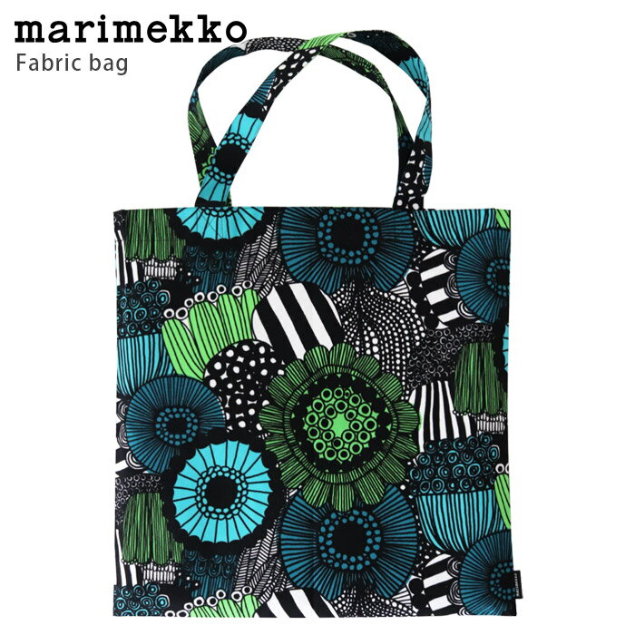 【 メール便 可 】 マリメッコ ( marimekko ) Pieni Siirtolapuutarha ( ピエニ シイルトラプータルハ ) ファブリックバッグ / ホワイト×グリーン 　【 正規販売店 】