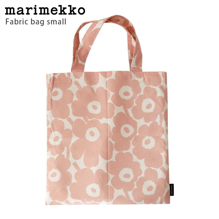 【 メール便可 】 マリメッコ ( marimekko ) Mini Unikko ( ミニ ウニッコ ) スモールファブリックバッグ / ピーチ×コットン　【 日本限定 】【 正規販売店 】