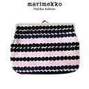 マリメッコ ポーチ 【 メール便 可 】 マリメッコ ( marimekko ) Rasymatto ( ラシィマット ) がま口 ポーチ ( 横長大 )/ ブラック×ネイビー×ピンク PUOLIKAS KUKKARO 【 正規販売店 】