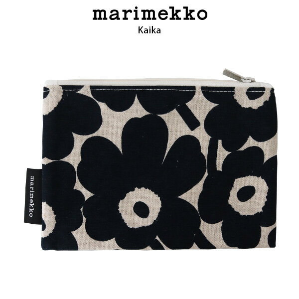 【 メール便 可 】 マリメッコ ( marimekko ) Mini Unikko ( ミニ ウニッコ ) Kaika ポーチ / コットン×ダークブルー　 【 正規販売店 】