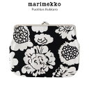 マリメッコ ポーチ 【 メール便可 】 マリメッコ ( marimekko ) Pieni Pioni ( ピエニ ピオニ ) がま口 ポーチ ( 横長大 )/ ブラック×オフホワイト　Puolikas Kukkaro 【 正規販売店 】