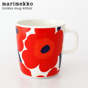 marimekko ( マリメッコ ) Unikko ( ウニッコ ) マグカップ 400ml / ホワイト×レッド　【 正規販売店 】