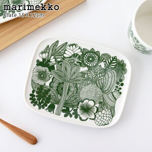 marimekko ( マリメッコ ) Siirtolapuutarha ( シイルトラプータルハ ) スクエア プレート 15×12cm / グリーン　【 日本限定 】【 正規販売店 】