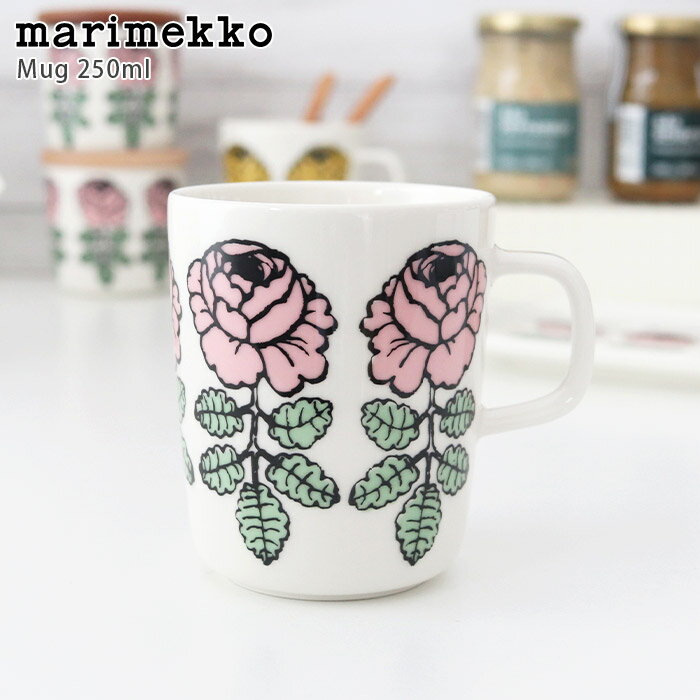 マリメッコ ( marimekko ) ヴィヒキルース ( Vihkiruusu ) マグカップ 250ml/ ピンク　【 日本限定 】【 正規販売店 】【 メール便不可 】のサムネイル