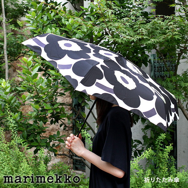 marimekko ( マリメッコ ) コンパクト 折りたたみ傘 ( 手動 ) PIENI UNIKKO ( ピエニ ウニッコ )/ ホワイト×ブラック .