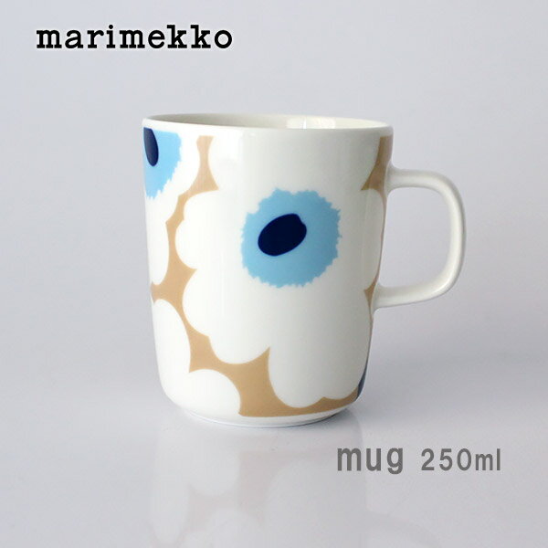 マリメッコ ( marimekko ) マグカップ UNIKKO ( ウニッコ ) マグ 250ml / ベージュ×オフホワイト×ブルー 【 正規販売店 】のサムネイル