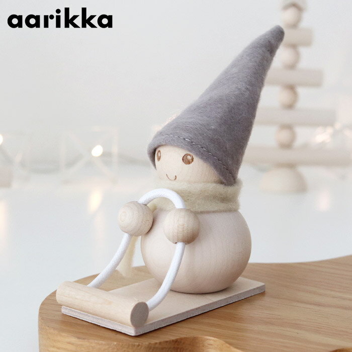 aarikka アーリッカ 氷の国のパッカネン / お兄さん ソリ滑り H11cm　北欧 クリスマス インテリア 木製 雑貨 【 正規販売店 】【 熨斗対応不可/メール便不可 】のサムネイル