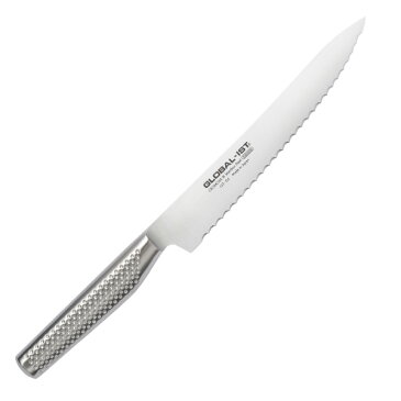 【 プレゼント付 】 GLOBAL - IST ( グローバル イスト ) オールステンレス包丁 IST-04 パン切 包丁 20cm .