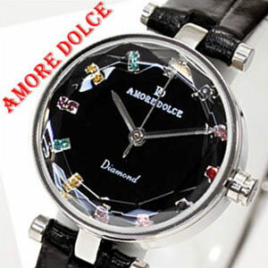 アモーレドルチェ腕時計 Amole Dolce 腕時計 アモーレ ドルチェ ダイヤモンド 時計 Diamond レディース ブラック AD12307-SVBK ...