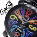 【訳あり：箱なし】ガガミラノ GaGaMILANO ガガミラノ 時計 GaGaMILANO 時計 ガガ ミラノ GaGa MILANO ガガミラノ 腕時計 GaGaMILANO腕時計 マヌアーレ スイスメイド MANUALE 48MM PVD SWISSMADE ブラック メンズ 5012.03S 人気 送料無料