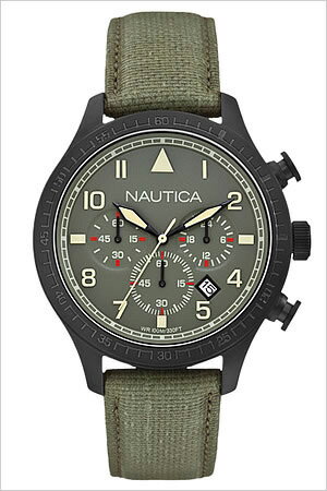 【5年保証対象】ノーティカ腕時計 NAUTICA時計 NAUTICA 腕時計 ノーティカ 時計 クロノ クラシック スポーティ カジュアル BFD105 CLASSIC SPORTY CASUAL メンズ カーキ A18684G アナログ おしゃれ 通販 アメリカン ブランド 送料無料【FK2020_3】