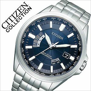 Rakuten - 【最大11,000円引き】【20％OFF】【7年保証対象】シチズン腕時計 CITIZEN 時計 CITIZEN 腕時計 シチズン 時計 コレクション エコ ドライブ COLLECTION ECO DRIVE メンズ ネイビー ブラック CB0011-69L ソーラー 電波時計 ダイレクトフライト 針表示式 ワールドタイム H145