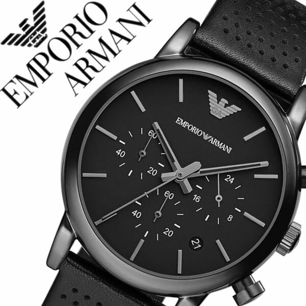 エンポリオアルマーニ 時計 EMPORIOARMANI 腕時計 エンポリオ アルマーニ EMPORIO ARMANI アルマーニ時計 アルマーニ arumani クラシック Classic メンズ ブラック AR1737 クロノ グラフ 革 ベルト 人気 新作 ブランド ビジネス プレゼント エンポリ 送料無料