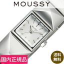 MOUSSY 腕時計 マウジー 時計 MOUSSY 時計 マウジー 腕時計 MOUSSY 腕時計 スタッズ STUDS レディース ホワイト WM0071B4 メタル ベルト 正規品 おしゃれ アナログ シルバー クリスタル ストーン プレゼント ギフト