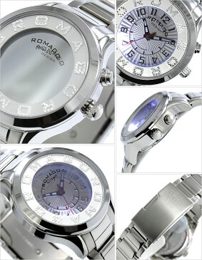 ロマゴ 腕時計 ROMAGO 時計 ロマゴ デザイン 時計 ROMAGO DESIGN 腕時計 ロマゴデザイン ROMAGODESIGN アトラクション ATTRACTION メンズ レディース シルバー RM067-0162SS-SVWH おしゃれ デザイン 文字盤 光る ブランド ユニーク メタル ベルト 送料無料