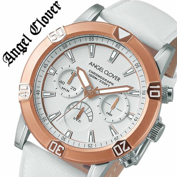エンジェルクローバー腕時計 AngelClover時計 Angel Clover 腕時計 エンジェル クローバー 時計 ブリオ Brio メンズ ホワイト BR43PWH-WH [正規品 人気 流行 ブランド 防水 オシャレ バーゲン プレゼント ギフト 革 レザー ピンクゴールド][おしゃれ 腕時計]