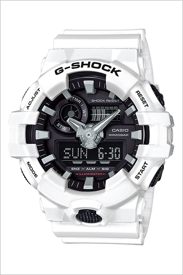 【7年保証対象】カシオ 腕時計 CASIO 時計 カシオ ジーショック G-SHOCK メンズ ブラック GA-700-7AJF 正規品 人気 ブランド 防水 アナデジ Gショック 丈夫 プレゼント ギフト アウトドア ホワイト 送料無料