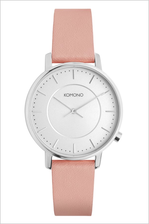 コモノ 腕時計 KOMONO 時計 ハーロウ ミスティローズ HARLOW MISTY ROSE メンズ レディース ユニセックス シルバー KOM-W4107 人気 ブランド プレゼント ギフト 革 レザー ベルト シンプル おしゃれ ピンク 送料無料【FK2020_3】