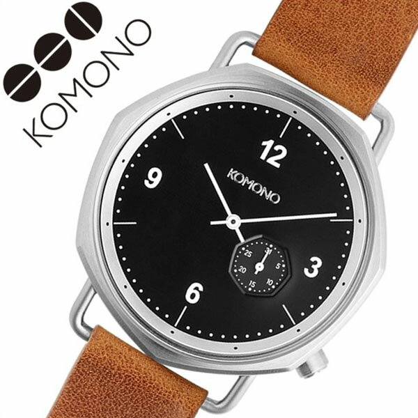 KOMONO 腕時計 メンズ コモノ 腕時計 KOMONO 時計 コモノ 時計 KOMONO 腕時計 オルソン コニャック ORSON COGNAC メンズ レディース ユニセックス ブラック KOM-W4152 正規品 人気 ブランド プレゼント ギフト 革 レザー ベルト シンプル おしゃれ ブラウン 送料無料