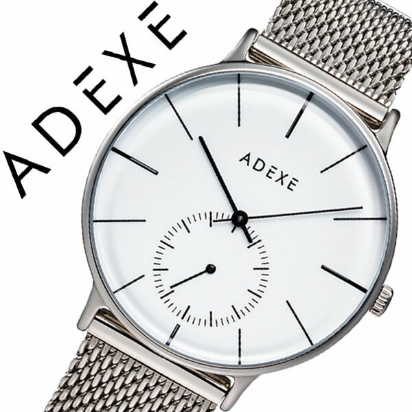 アデクス 腕時計 ADEXE 時計 アデックス グランデ GRANDE メンズ ホワイト 186.8 [ 正規品 人気 ロンドン カップル コーデ カジュアル ファッション トレンド ペア ペアウォッチ SNS シンプル クラシカル ステンレス シルバー プレゼント ギフト ] 送料無料