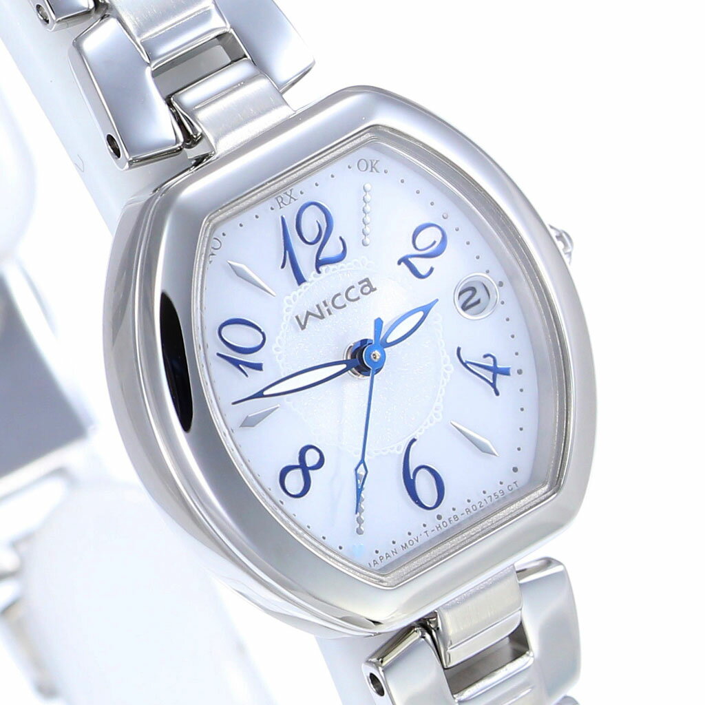 シチズンウィッカ 腕時計 CITIZENwicca 時計 シチズン ウィッカ 時計 CITIZEN wicca 腕時計 レディース ホワイト KL0-715-11 防水 人気 ブランド ソーラー 電波 プレゼント ギフト かわいい カレンダー トノー メタル シルバー 送料無料