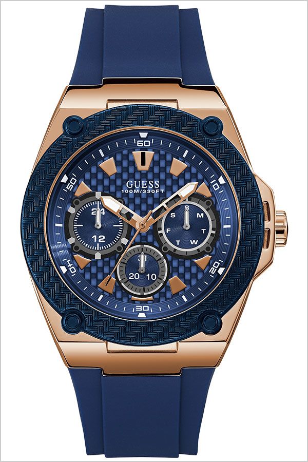 ゲス 腕時計 GUESS 時計 ゲス 時計 GUESS 腕時計 レガシー LEGACY メンズ ブルー W1049G2 正規品 人気 ブランド ペア 防水 ファッション ブルー ローズゴールド シリコン カレンダー デイデイト ペアウォッチ プレゼント ギフト 送料無料