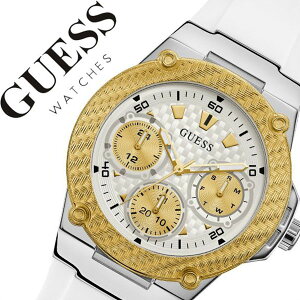 ゲス 腕時計 GUESS 時計 ゼナ ZENA レディース ホワイト W1094L1 [ 正規品 人気 ストリート ブランド 個性的 防水 ファッション 大人 ビジネス ビジカジ スーツ ホワイト イエローゴールド シリコン カレンダー デイデイト ギフト プレゼント ]