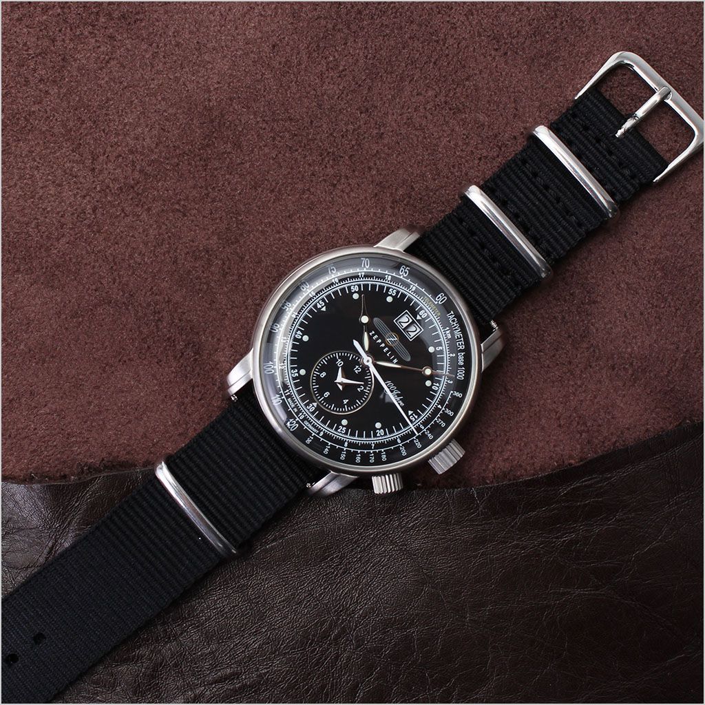 腕時計ギフトのパピヨンの【ダニエルウェリントン 40mm 対応】ナイロン ナトー ベルト 腕時計ベルト NATO BELT ナトー ベルト 替えベルト 替えバンド 時計バンド ブラック 20mm メンズ レディース [ 交換用 高品質 軽量 カジュアル ファッション おしゃれ アウトドア プレゼント ギフト ][送料無料]｜アングル3