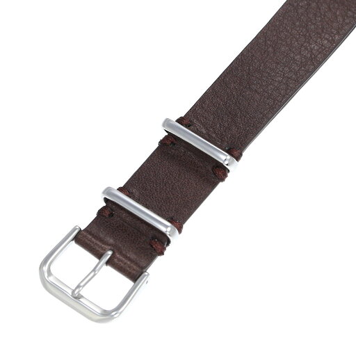 \ワンタッチレバー付き/イタリアン レザー NATOベルト 腕時計 時計 替えベルト 交換用バンド NATO ベルト ナトー ブラウン シルバー 幅 18mm メンズ レディース 男性 女性 用 付け替え 交換用 シルバー ストラップ 革 時計ベルト おしゃれ 人気 ブランド