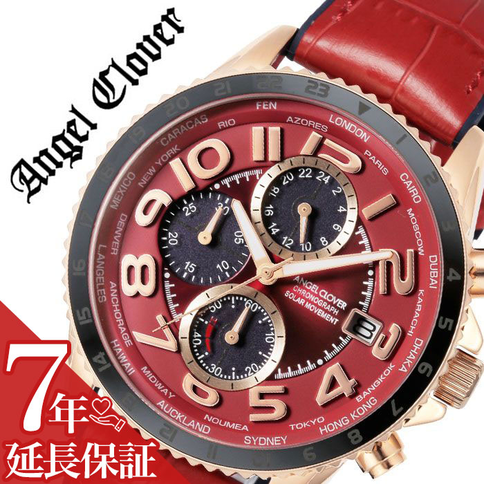 [当日出荷] エンジェルクローバー 腕時計 AngelClover 時計 エンジェル クローバー Angel Clover モンド ソーラー MOND SOLAR メンズ レッド MOS44PRE-RE 正規品 新作 人気 ブランド ソーラー クロノグラフ 防水 カジュアル シンプル オシャレ スーツ 仕事